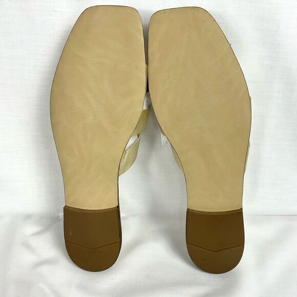 Bruno Magli Gold Leather Slide Sandal Alessia Sz 41.5 New - Picture 9 of 10